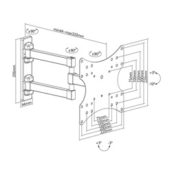 Stell SHO 4540 23"-42" VESA 200x200 kihúzható fali konzol