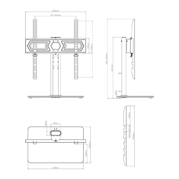 Stell SHO 4800 32"-55" asztali TV állvány