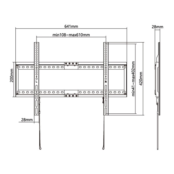 Stell SHO 5210 37"-80" fix fekete fali konzol