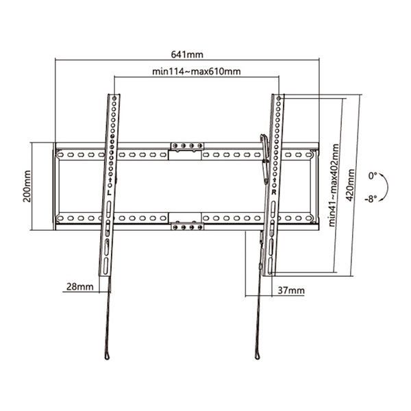 Stell SHO 5410 37"-80" dönthető fekete fali konzol