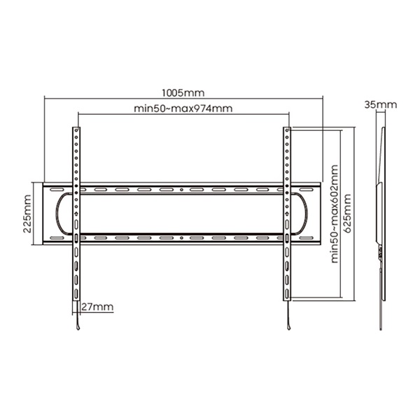 Stell SHO 7220  60"-120" fix fekete fali konzol