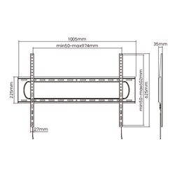 Stell SHO 7220  60"-120" fix fekete fali konzol