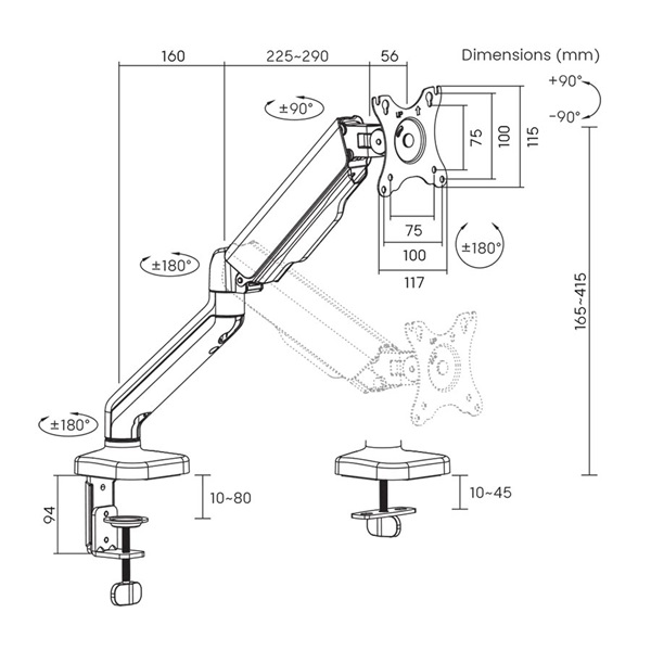 Stell SOS 2111 17"-32" egykaros asztali monitor tartó konzol