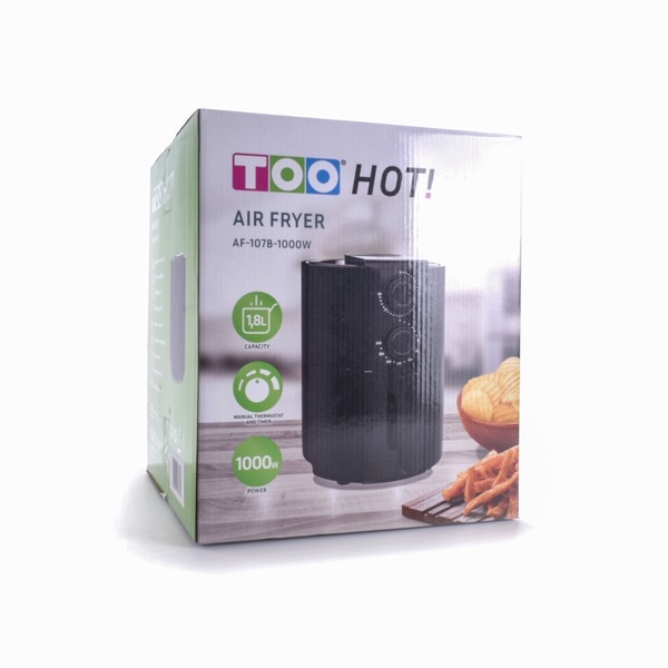 TOO AF-107B-1000 W fekete 1,8 L forrólevegős sütő (air fryer/airfryer)