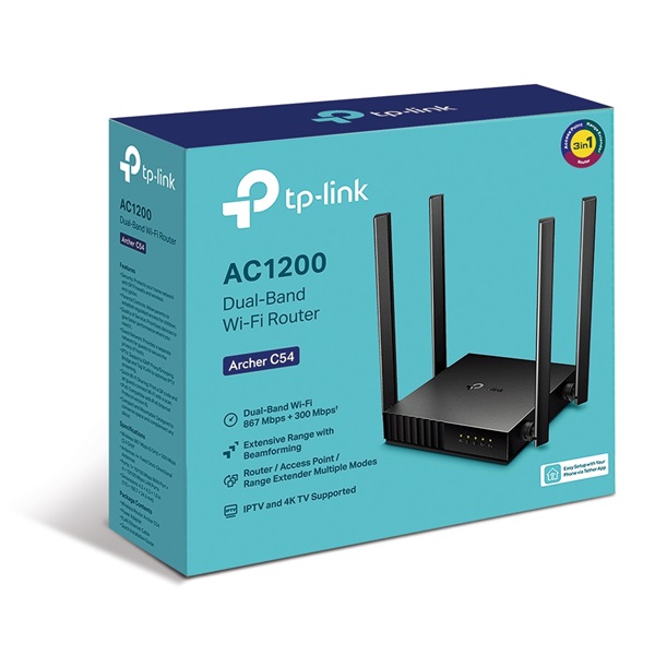 TP-Link Archer C54 AC1200 4xFE LAN 1xFE WAN port Dual-Band Vezeték nélküli Router