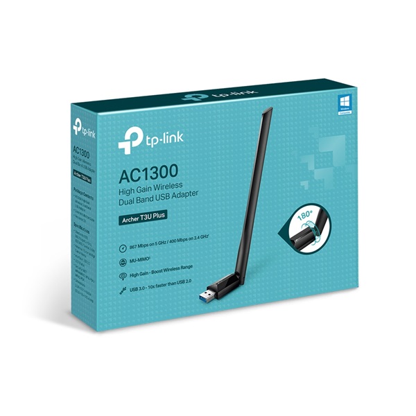 TP-Link Archer T3U Plus AC1300 Dual Band Vezeték nélküli USB adapter