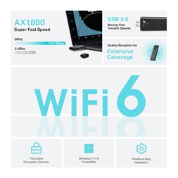 TP-Link Archer TX20U AX1800 Wi-Fi 6 802.11ax Dual Band Vezeték nélküli USB adapter