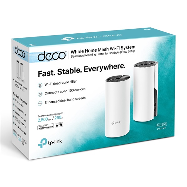 TP-Link DECO M4 AC1200 Whole-home Mesh Dual Band 802.11ac vezeték nélküli rendszer (2db-os)