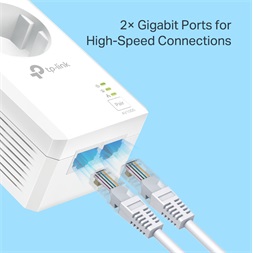 TP-Link TL-PA7027P AV1000 2-Port Gigabit Passthrough Powerline Starter Kit