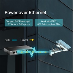 TP-Link TL-SF1006P 6x10/100Mbps FE LAN port 4xPoE+ nem menedzselhető asztali switch