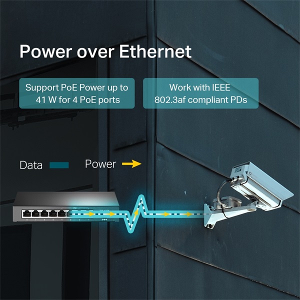 TP-Link TL-SF1008LP 8x10/100Mbps LAN port 4xPoE nem menedzselhető asztali switch