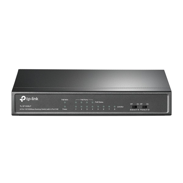 TP-Link TL-SF1008LP 8x10/100Mbps LAN port 4xPoE nem menedzselhető asztali switch