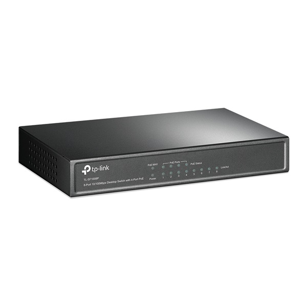 TP-Link TL-SF1008P 8port 10/100Mbps LAN 4xPOE nem menedzselhető asztali Switch