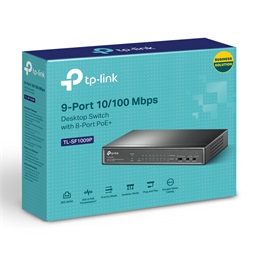 TP-Link TL-SF1009P 9x10/100Mbps LAN port 8xPoE+ nem menedzselhető asztali switch