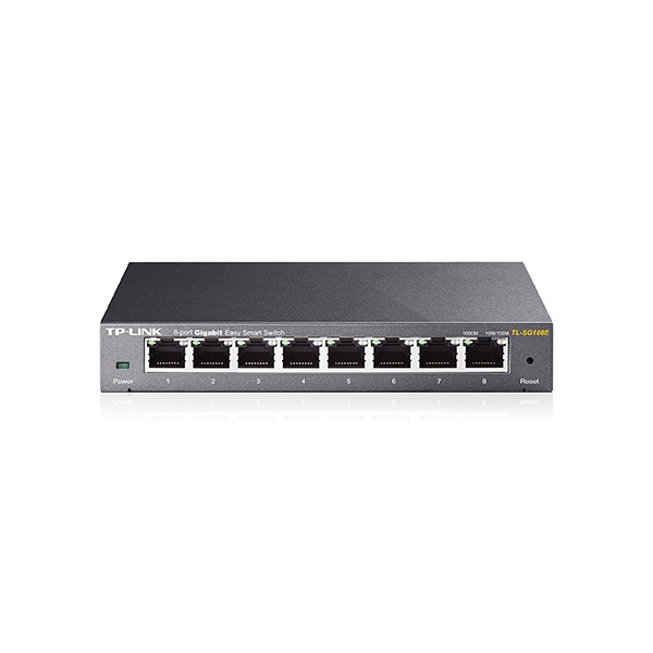 TP-Link TL-SG108E 8port 10/100/1000Mbps LAN menedzselhető asztali Switch