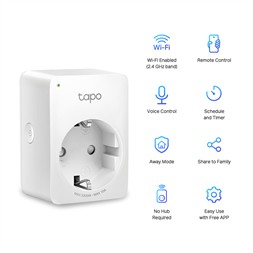 TP-Link Tapo P100 Távolról vezérelhető 2,4GHz Wi-Fi-s Smart Plug Dugalj (1db-os)