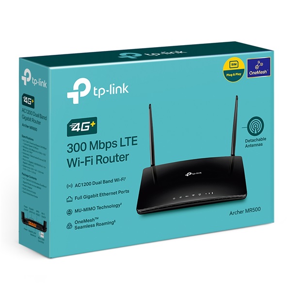 TP-Link Archer MR500 AC1200 Dual-Band Vezeték nélküli 4G LTE Gigabit Router