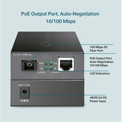 TP-Link TL-FC111PB-20 1x10/100 FE PoE LAN WDM Média Konverter