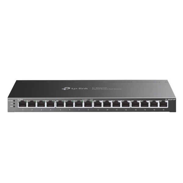 TP-Link TL-SG2016P JetStream 8xGbE LAN, 8xGbE PoE LAN smart menedzselhető PoE+ switch