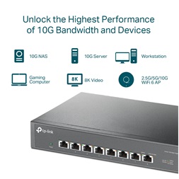 TP-Link TL-SX1008 8x10GbE LAN port nem menedzselhető asztali/rack switch