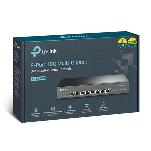 TP-Link TL-SX1008 8x10GbE LAN port nem menedzselhető asztali/rack switch