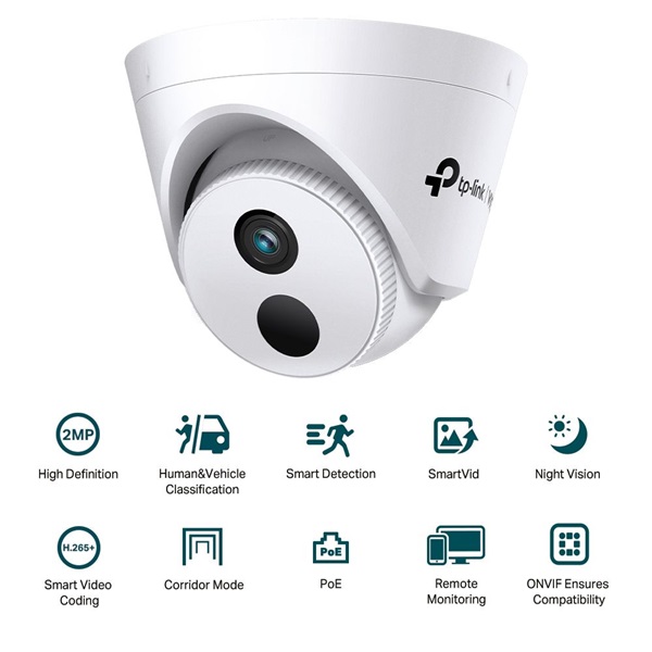 TP-Link VIGI C420I /2MP/4mm/beltéri/H265/IR30m/Smart Deteciton/IP turret kamera