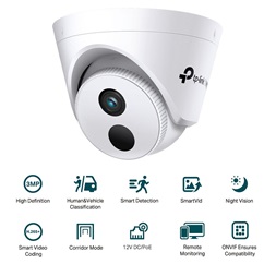 TP-Link VIGI C430I /3MP/4mm/beltéri/H265/IR30m/Smart Detection/IP turret kamera