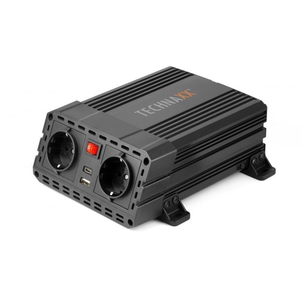 Technaxx TE19 600W 1xUSB-C 1xUSB 2x230V autós inverter