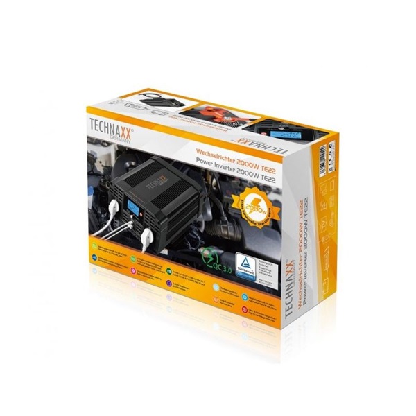 Technaxx TE22 2000W 2xUSB 2x230V autós inverter