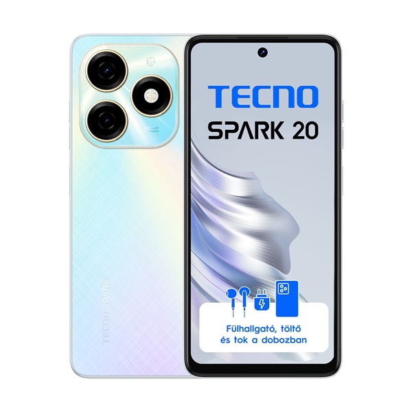 Tecno Spark 20 6,56" LTE 8/256GB DualSIM Cyber White okostelefon