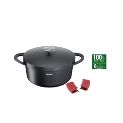 Tefal E2184634 Trattoria öntött alumínium fedős 24 cm-es fekete lábas