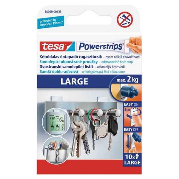 Tesa 58000 Powerstrips 50x20 mm 10 db kétoldalas ragasztócsík