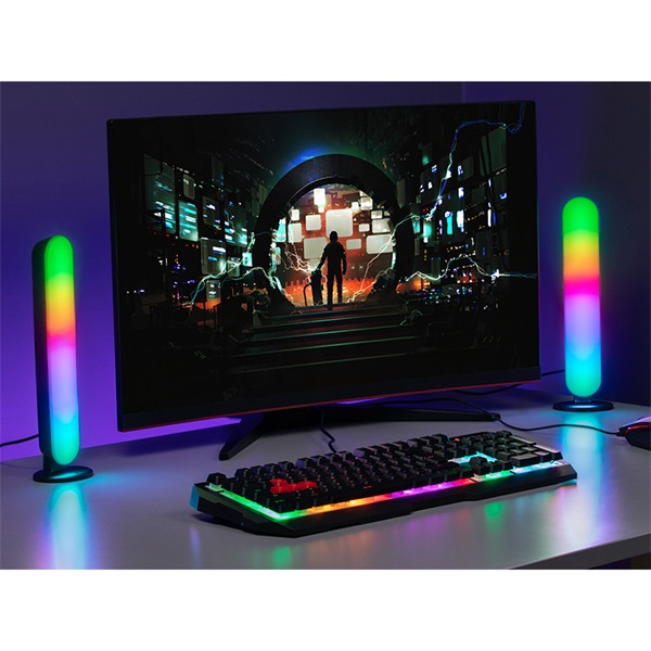 Tracer TRAOSW47245 Ambience Smart Flow 5 W/12 háttérvilágítási mód/RGB világítás/fekete/gamer/asztali lámpa szett