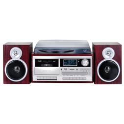 Trevi TT 1072 E fekete retro bakelit lemezjátszó/mini hifi rendszer