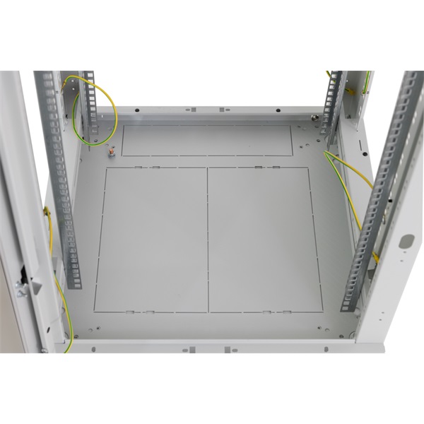 Triton 19" 15U 600x600 mm Biztonsági üvegajtóval, teherbírás 800kg, szürke álló rack szekrény