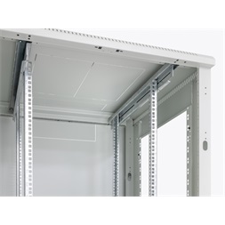 Triton 19" 15U 600x600 mm Biztonsági üvegajtóval, teherbírás 800kg, szürke álló rack szekrény