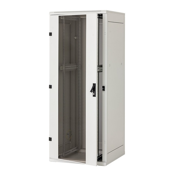 Triton 19" 27U 800x800 mm Biztonsági üvegajtóval, teherbírás 800kg, szürke álló rack szekrény