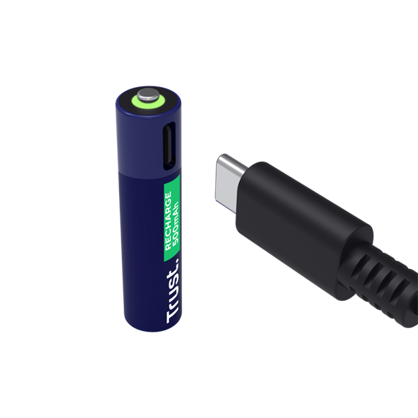 Trust 25585 újratölthető AAA elem USB-C csatlakozással 2db