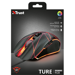 Trust GXT 160 Ture Illuminated fekete gamer egér