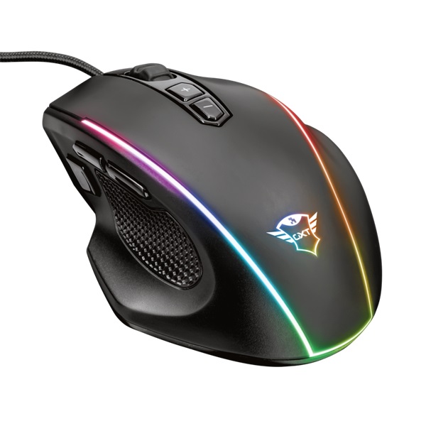 Trust GXT 165 Celox RGB fekete gamer egér