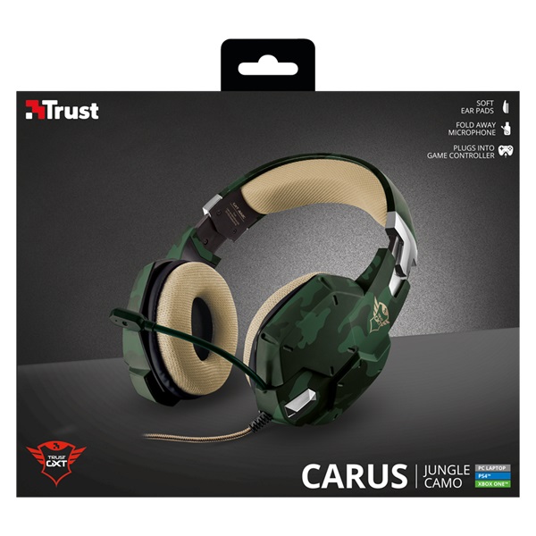 Trust GXT 322C Carus dzsungel álcafestéses gamer headset