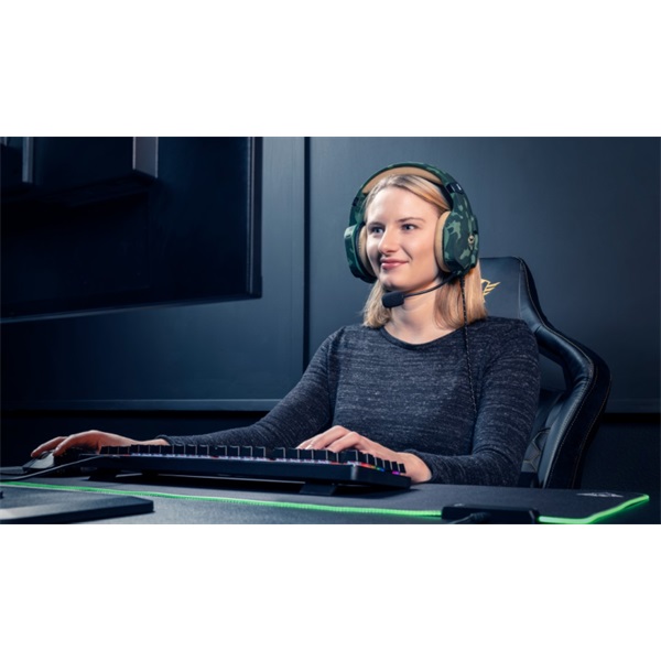 Trust GXT 323C Carus zöld terepszínű gamer headset