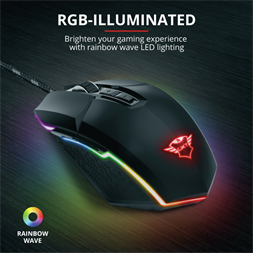 Trust GXT 950 Idon Illuminated RGB fekete gamer egér