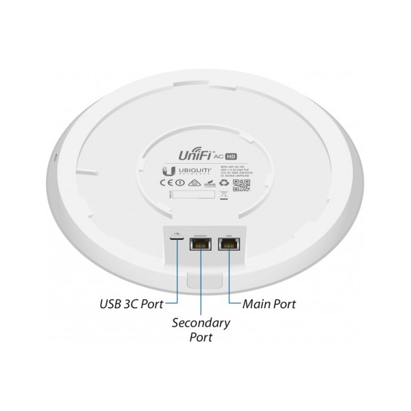 Ubiquiti UAP-AC-HD UniFi 1 pack 802.11ac HD 4x4 MU-MIMO Access Point, PoE tápegységgel