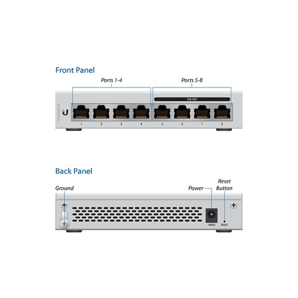 Ubiquiti UniFi Switch 8xGigabit Ethernet port, 4xPoE Out, 60W