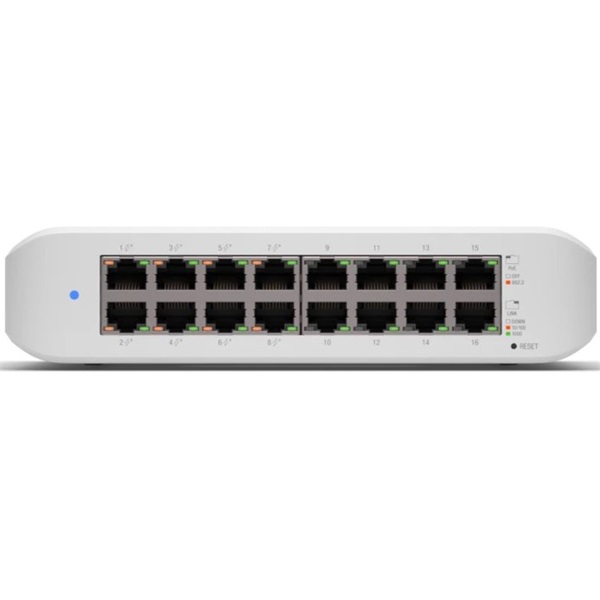 Ubiquiti UniFi USW-Lite-16-PoE 16port GbE LAN 8x PoE+ (45W) L2 menedzselhető switch