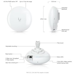 Ubiquiti Wave-Pico 60GHz/5GHz 802.11ax Wi-Fi 6 Backup UISP Pont-Multipont Radio