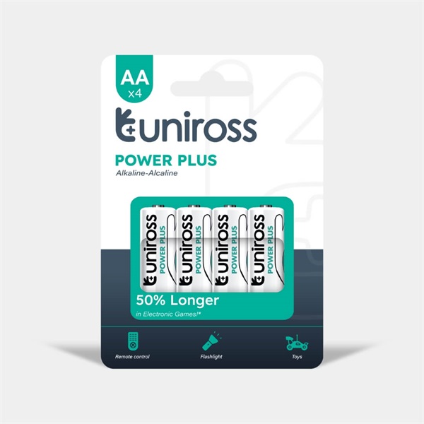 Uniross POWER PLUS 1,5V LR6/AA/ceruza tartós alkáli elem 4db/csomag