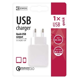 Emos Quick 3A univerzális USB töltő