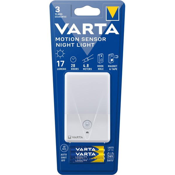 Varta 16624101421 Motion Sensor Night Light éjjeli lámpa + 3db AAA elem